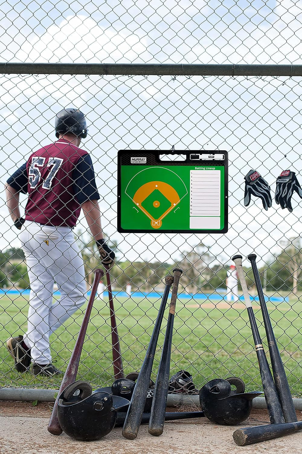 Premium Coaches Clipboard | Double-Sided Dry Erase Marker Board for Basketball, Baseball, Soccer, Football, Hockey (Marker Included)