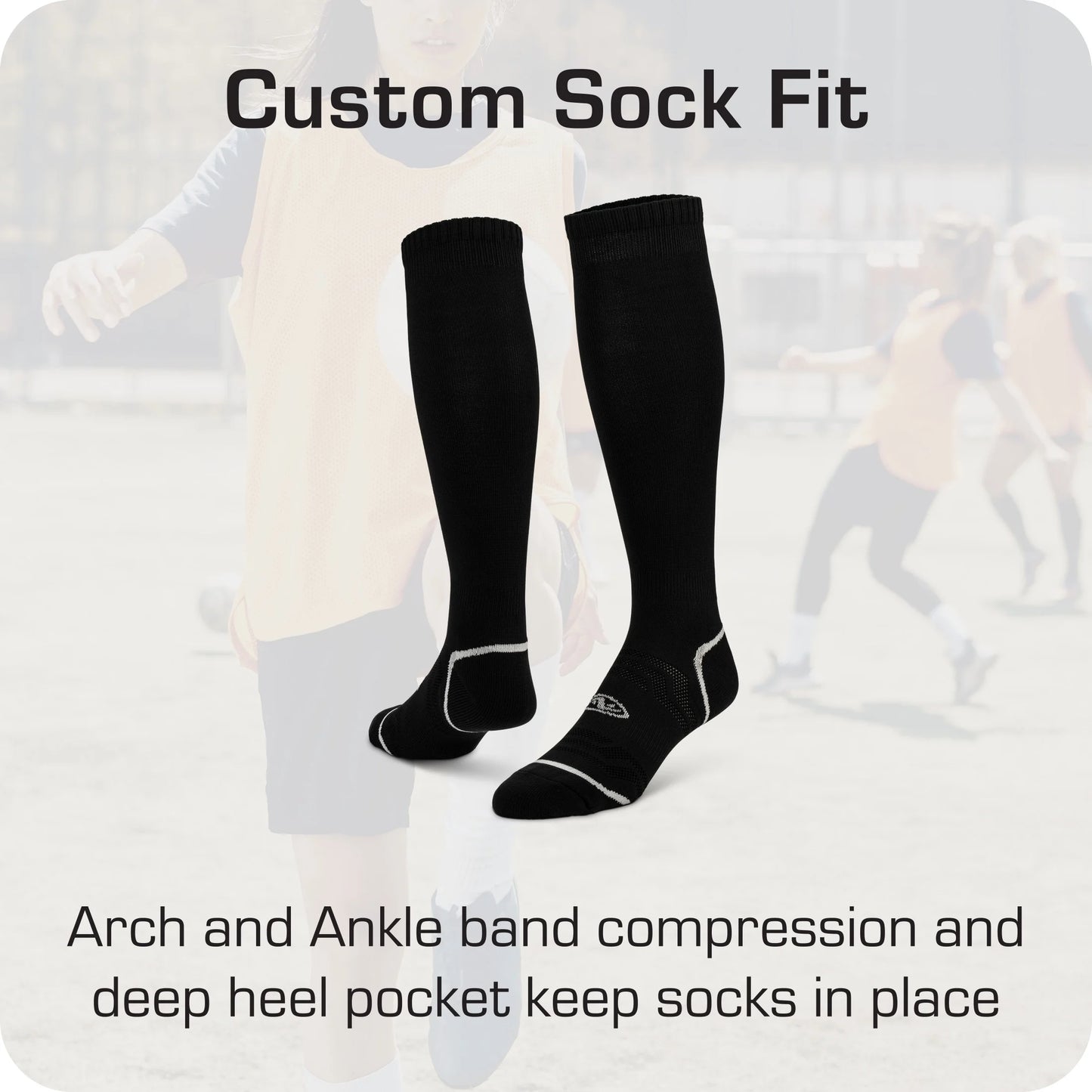 (2 Pack) Athletics Works Soccer Socks, Black Unisex Large, Men'S 8-12.5, 1 Pair
