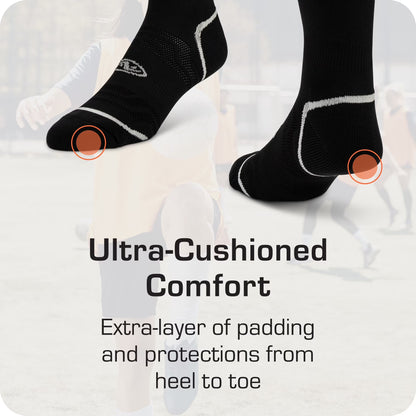 (2 Pack) Athletics Works Soccer Socks, Black Unisex Large, Men'S 8-12.5, 1 Pair