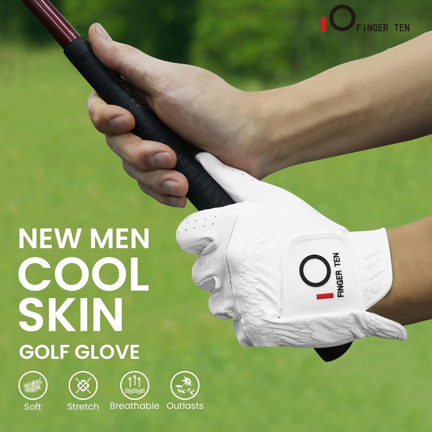 All Weather Grip Golf Gloves Men Value 3 Pack for Right Handed Golfer, Hot Wet Rain Grip & Comfort Soft Glove for Premium Performance, Colors White Black Blue Sizes S M L XL