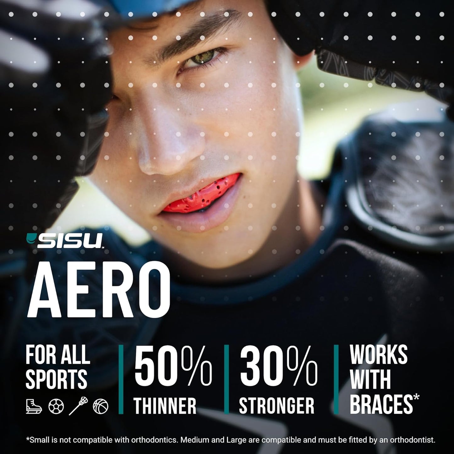 Aero Small Mouthguard, Royal Blue - 30% Stronger Protection for Lacrosse, Football, Hockey, Roller Derby, Team Sports - Remoldable up to 20 Times - Ultra Slim - Non Toxic
