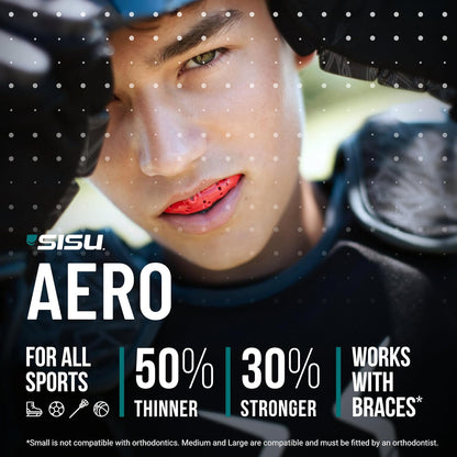 Aero Small Mouthguard, Royal Blue - 30% Stronger Protection for Lacrosse, Football, Hockey, Roller Derby, Team Sports - Remoldable up to 20 Times - Ultra Slim - Non Toxic