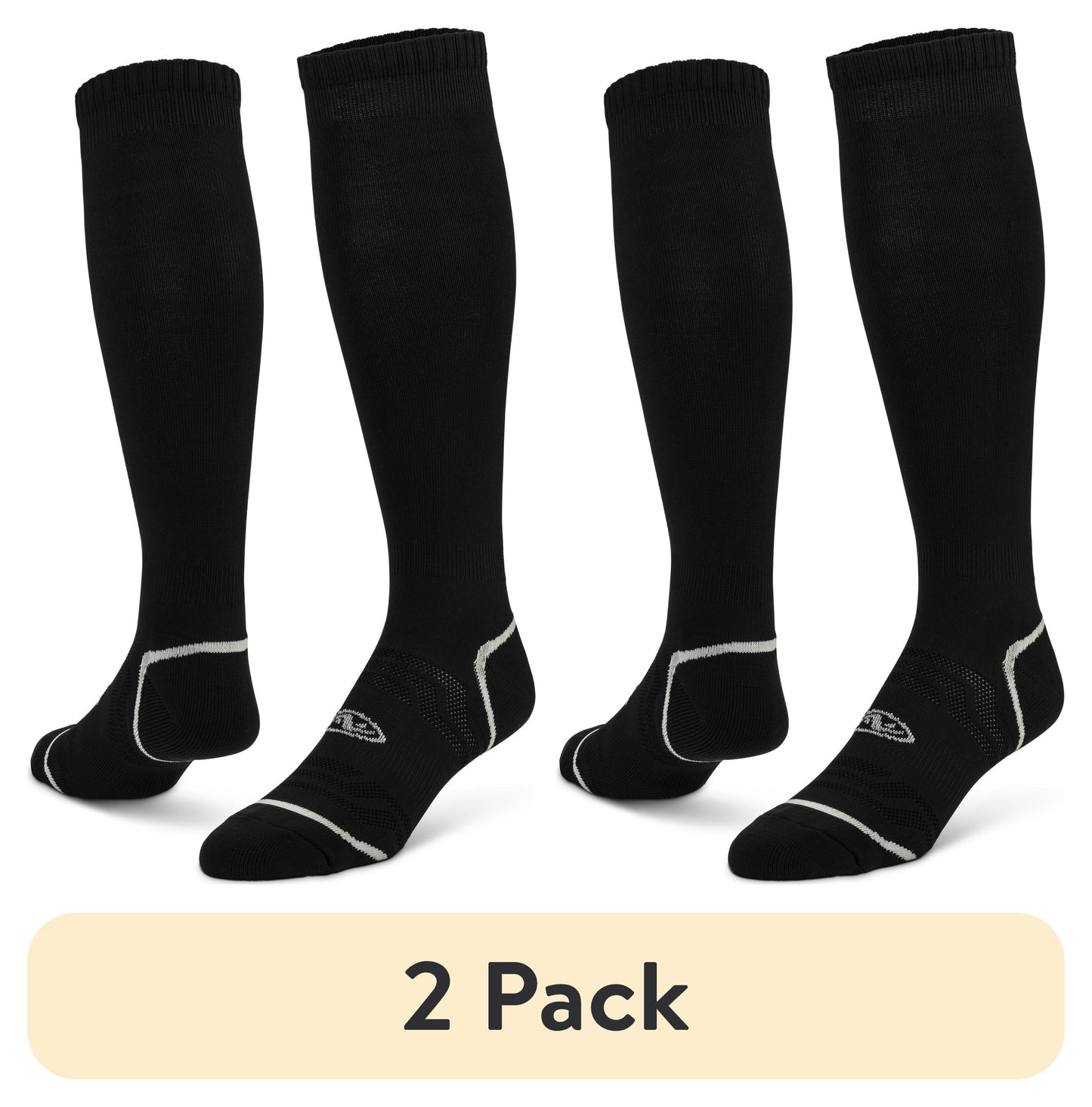 (2 Pack) Athletics Works Soccer Socks, Black Unisex Large, Men'S 8-12.5, 1 Pair