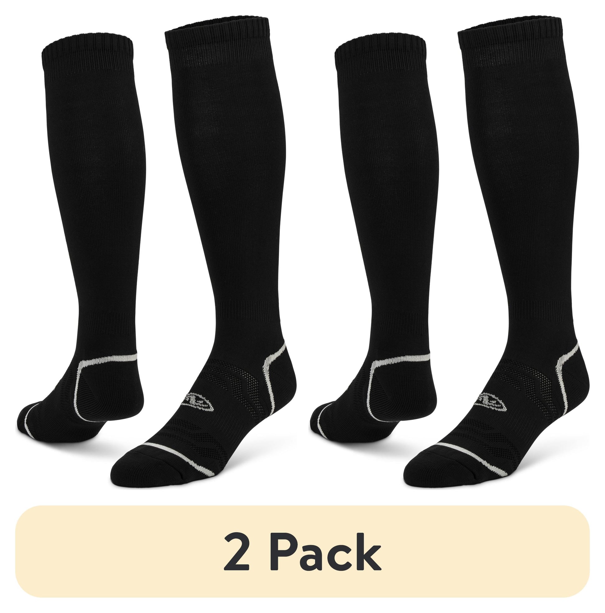 (2 Pack) Athletics Works Soccer Socks, Black Unisex Large, Men'S 8-12.5, 1 Pair