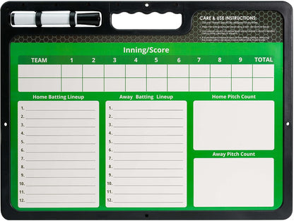 Premium Coaches Clipboard | Double-Sided Dry Erase Marker Board for Basketball, Baseball, Soccer, Football, Hockey (Marker Included)