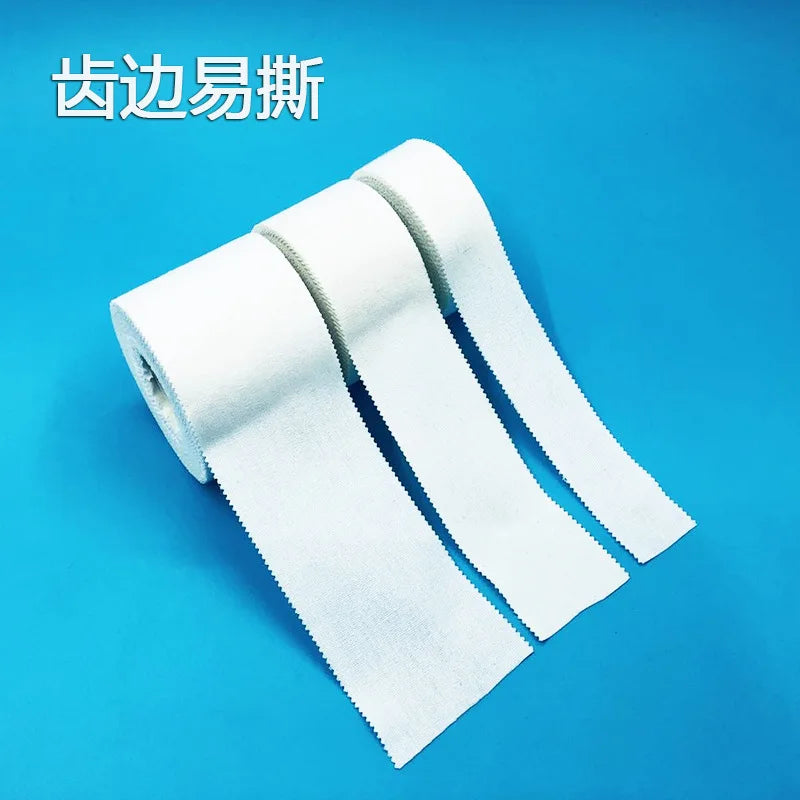 10 Pack Athletic Tape in White Cotton Sport Tape Adhesive Elastic Bandage Knee Wrist Ankles Muscle Support- Easy Tearing