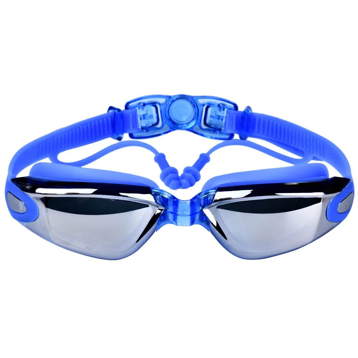 Swimming Goggles Adult Myopia Swimming Goggles One-Piece Earplugs Electroplating Anti-Fog High-Definition Swimming Goggles