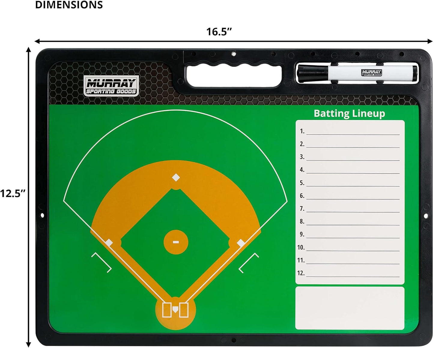 Premium Coaches Clipboard | Double-Sided Dry Erase Marker Board for Basketball, Baseball, Soccer, Football, Hockey (Marker Included)