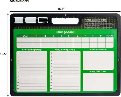 Premium Coaches Clipboard | Double-Sided Dry Erase Marker Board for Basketball, Baseball, Soccer, Football, Hockey (Marker Included)